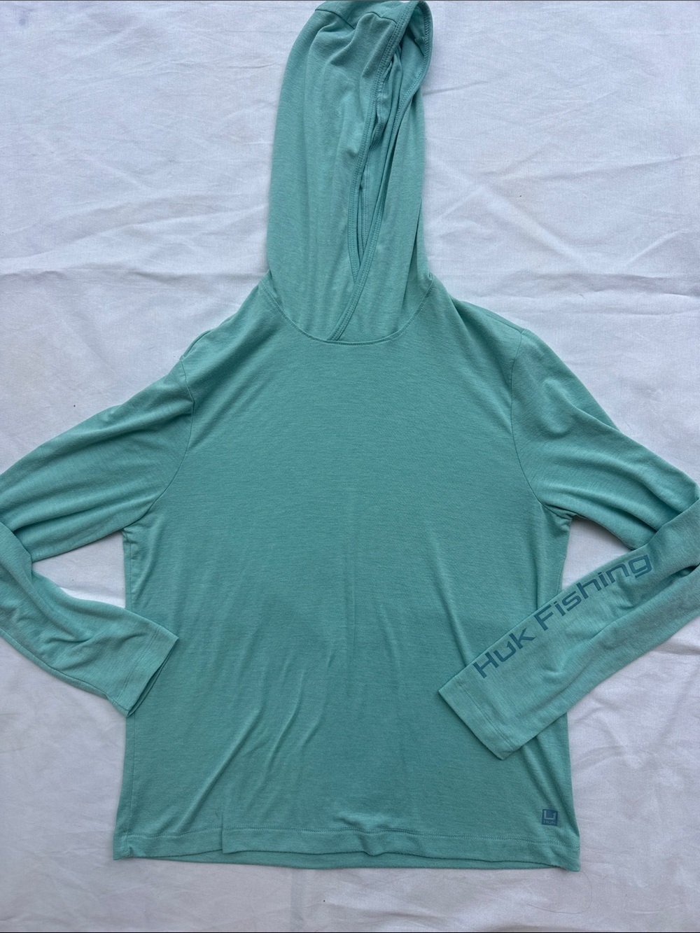 HUK Women's Aqua Hooded Long-Sleeve Top